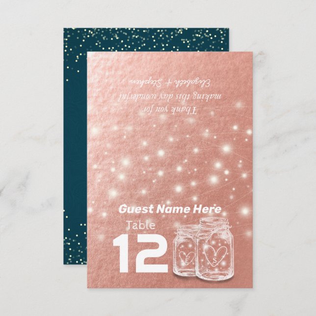 Convites Número de Tabela de Escolta de Local de Casamento  (Frente/Verso)