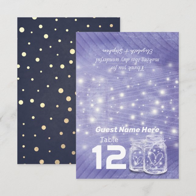 Convites Número de Tabela de Escolta de Local de Casamento  (Frente/Verso)