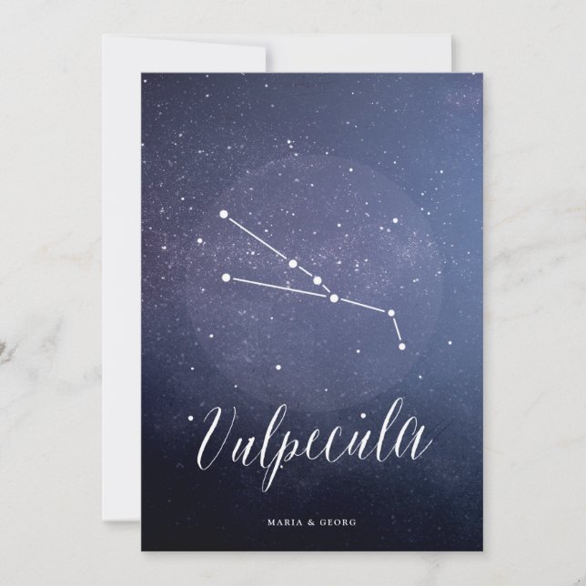 Convites Número de Tabela de Estrela de Constelação Vulpelc (Frente)