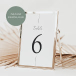 Convites Número de Tabela de Script Mínimo Moderno Imprimív<br><div class="desc">Números simples e chic fazem uma declaração elegante no seu casamento ou evento. Design apresenta "mesa" em letra manuscrita,  com a mesa por baixo na tipografia do eterno serif. Design repete atrás. Cinza,  um preto macio.</div>