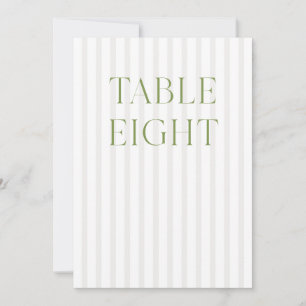 Convites Número de Tabela do Classic Sage Green & Beige Wed