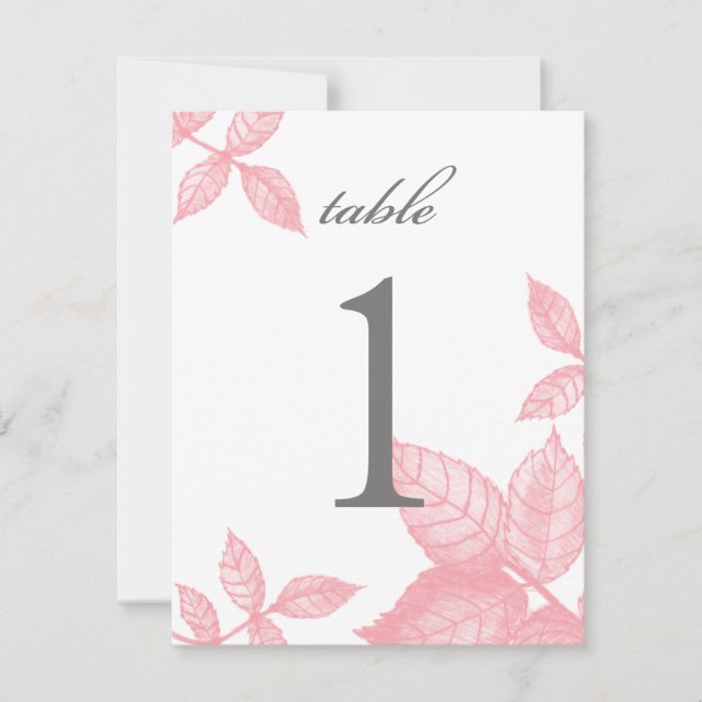 Convites Número de Tabela Grande do Desenho rosa em Rosa (Frente)
