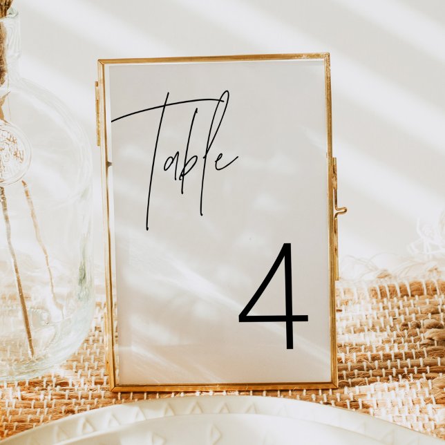 Convites Número de Tabela Mínima Mínima Moderna HARLOW (Criador carregado)