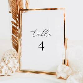 Convites Número de Tabela Mínima Moderna do Script Elegante