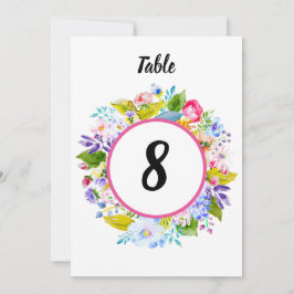 Convites Número de Tabela Romântica Romântica Cor-de-rosa