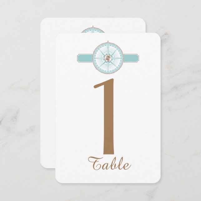 Convites Número de Tabela Rosa de Casamento Azul e Dourado (Frente/Verso)