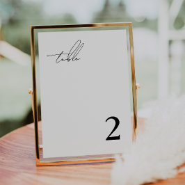 Convites Número de Tabela Simples Moderno Minimalista