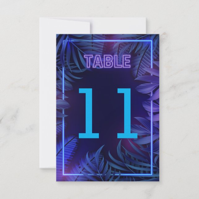 Convites Número de Tabela Transferível para Baixo de Neon P (Frente)