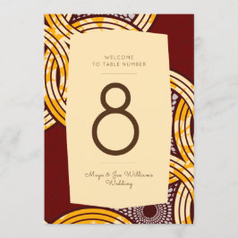 Convites Numero Dourado da Mesa Floral de Ankara Kitenge