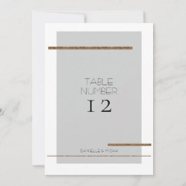 Convites Número Mínimo de Tabela Dourada de Cinzas Simples