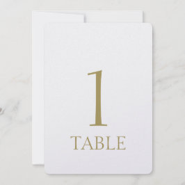Convites Número Simples de Tabela Metálica Dourada Moderna