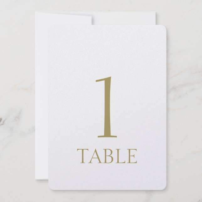 Convites Número Simples de Tabela Metálica Dourada Moderna (Frente)
