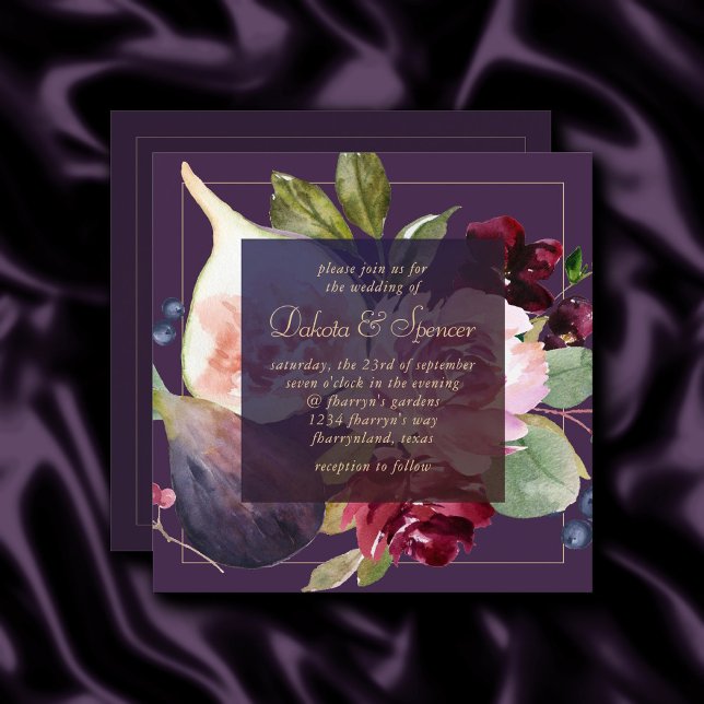 Convites Números Blooming | Flor Elegante de Fruta Rústica  (Criador carregado)