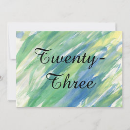 Convites Números de Mesa - Aquarela Verde Amarelo Azul