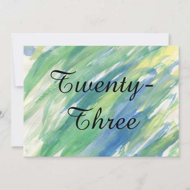 Convites Números de Mesa - Aquarela Verde Amarelo Azul (Frente)