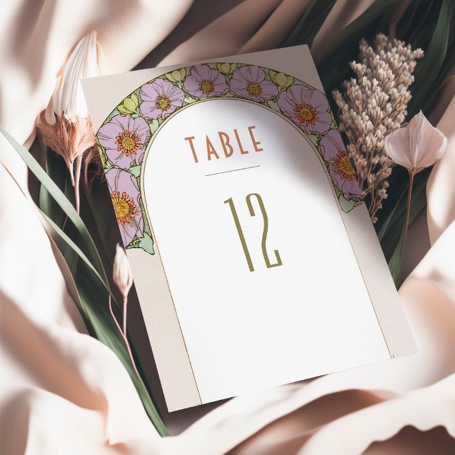 Convites Números de Mesa Arte Nova Casamento Vintage (Criador carregado)