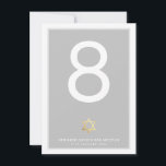 Convites NÚMEROS DE MESA Bar Mitzvah estrela de davi cinza<br><div class="desc">NOTA - O EFEITO DE FOIL OURO BRILHANTE É UMA IMAGEM IMPRESSA</div>
