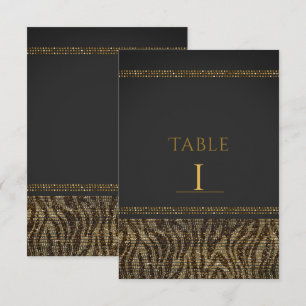Convites Números de Mesa Brilho Zebra Lantejoulas Glam Chic