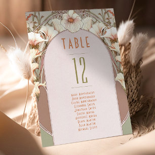 Convites Números de Mesa Casamento Art Nouveau Vintage