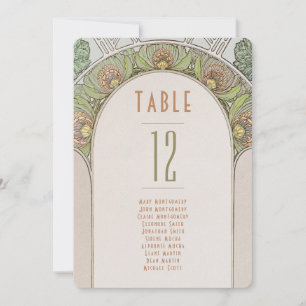 Convites Números de Mesa Casamento Art Nouveau Vintage