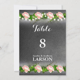 Convites Números de Mesa Casamento Rosa Quadro Negro