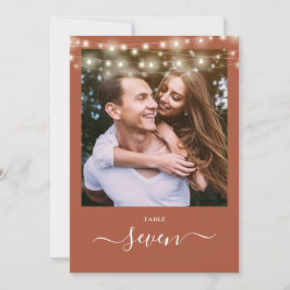 Convites Números de Mesa com Luzes de Terracota e Foto