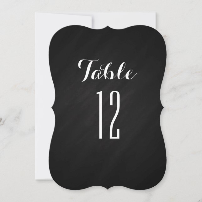 Convites Números de Mesa com Suporte para Quadro Negro (Frente)