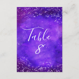 Convites Números de Mesa de Aquarela Galáxia Noite Estrelad