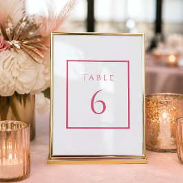 Convites Números de mesa de Bat Mitzvah rosa quente e branc