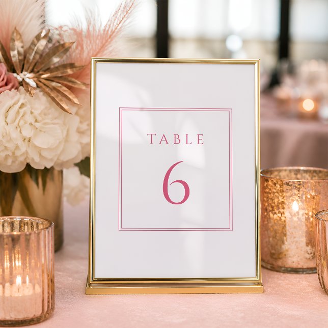 Convites Números de Mesa de Bat Mitzvah Rosa Quente e Rosa  (Criador carregado)