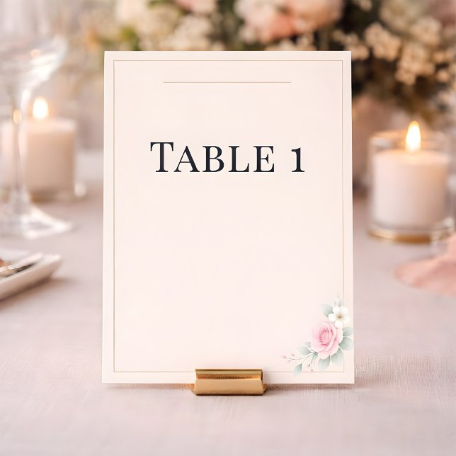 Convites Números de Mesa de Casamento Blush Luxo (Table Number Card)