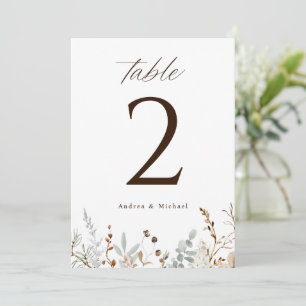 Convites Números de Mesa de Casamento Boho Flor de Campo Fl