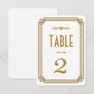 Convites Números de Mesa de Casamento Branco Art Déco