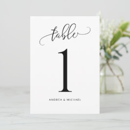 Convites Números de Mesa de Casamento Calligraphy Divertida