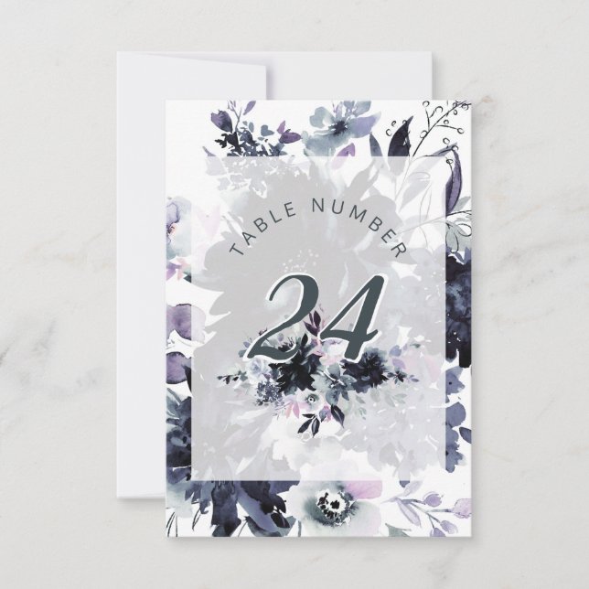 Convites Números de Mesa de Casamento Chic com Moldura Flor (Frente)