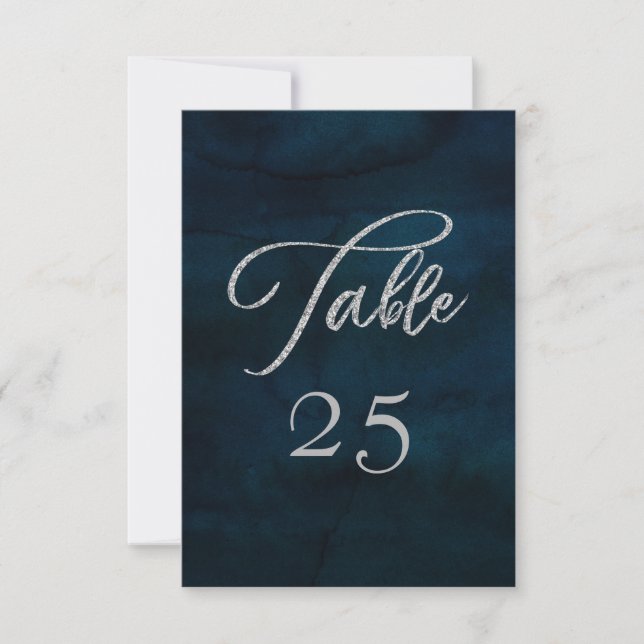 Convites Números de mesa de casamento com assentos prateado (Frente)