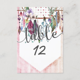 Convites Números de Mesa de Casamento com Boho Dreamcatcher