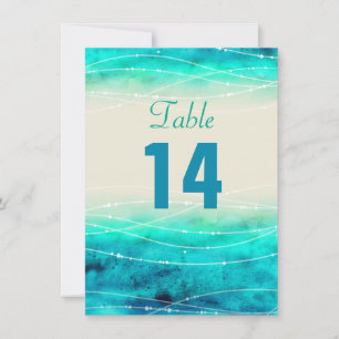 Convites Números de mesa de casamento com brilho pintado mo