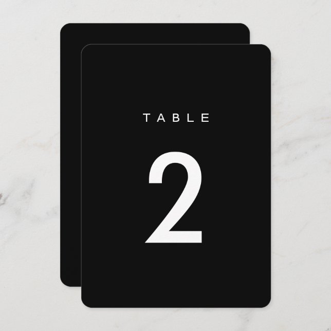 Convites Números de mesa de casamento com caligrafia de rom (Frente/Verso)