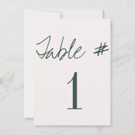 Convites Números de Mesa de Casamento com Caligrafia Modern