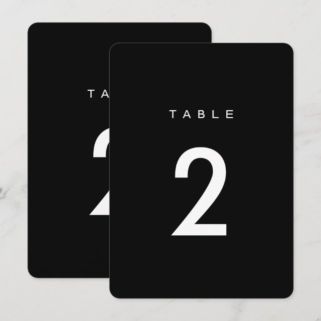 Convites Números de Mesa de Casamento com Caligrafia Simple (Frente/Verso)