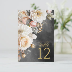 Convites Números de Mesa de Casamento com Drama Floral Char