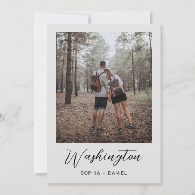 Convites Números de Mesa de Casamento com Modelo de Fotos (Frente)