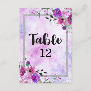 Convites Números de Mesa de Casamento com Moldura de Floral