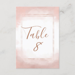 Convites Números de mesa de casamento com moldura em rosa e