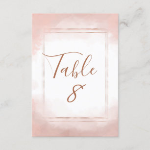 Convites Números de Mesa de Casamento com Moldura em Rosa e
