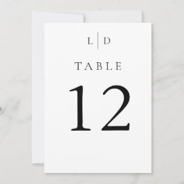 Convites Números de Mesa de Casamento com Monograma Minimal