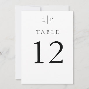 Convites Números de Mesa de Casamento com Monograma Minimal