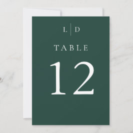 Convites Números de Mesa de Casamento com Monograma Verde E