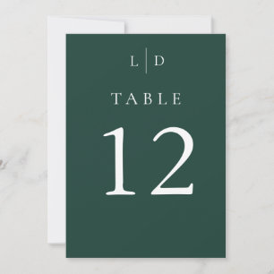 Convites Números de Mesa de Casamento com Monograma Verde E